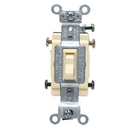 Leviton 54504-2I 15-Amp, 120/277-Volt, Toggle Framed 4-Way AC Quiet Switch, Commercial Grade, Ivory