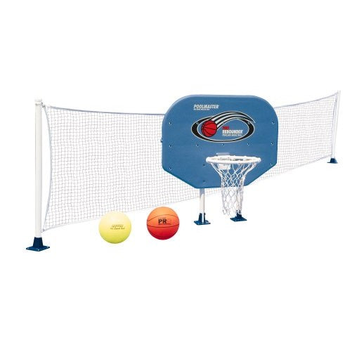 Poolmaster 72777 Above-Ground Poolside Basketball / Volleyball Game Combo