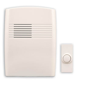 Heath/Zenith SL-7753-02 Wireless Battery-Operated Door Chime with Plastic Chime Cover, Off-White