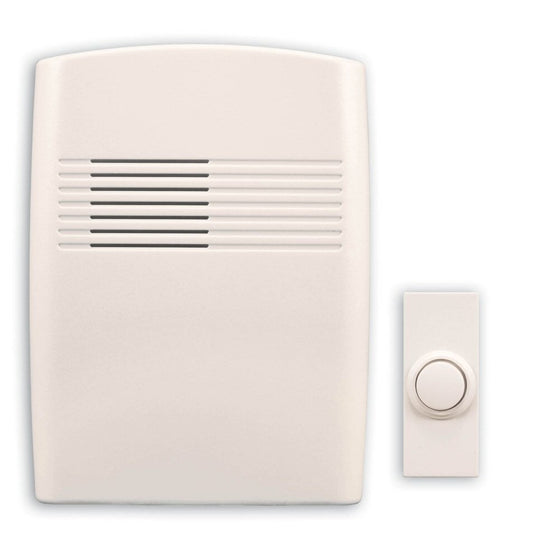 Heath/Zenith SL-7753-02 Wireless Battery-Operated Door Chime with Plastic Chime Cover, Off-White