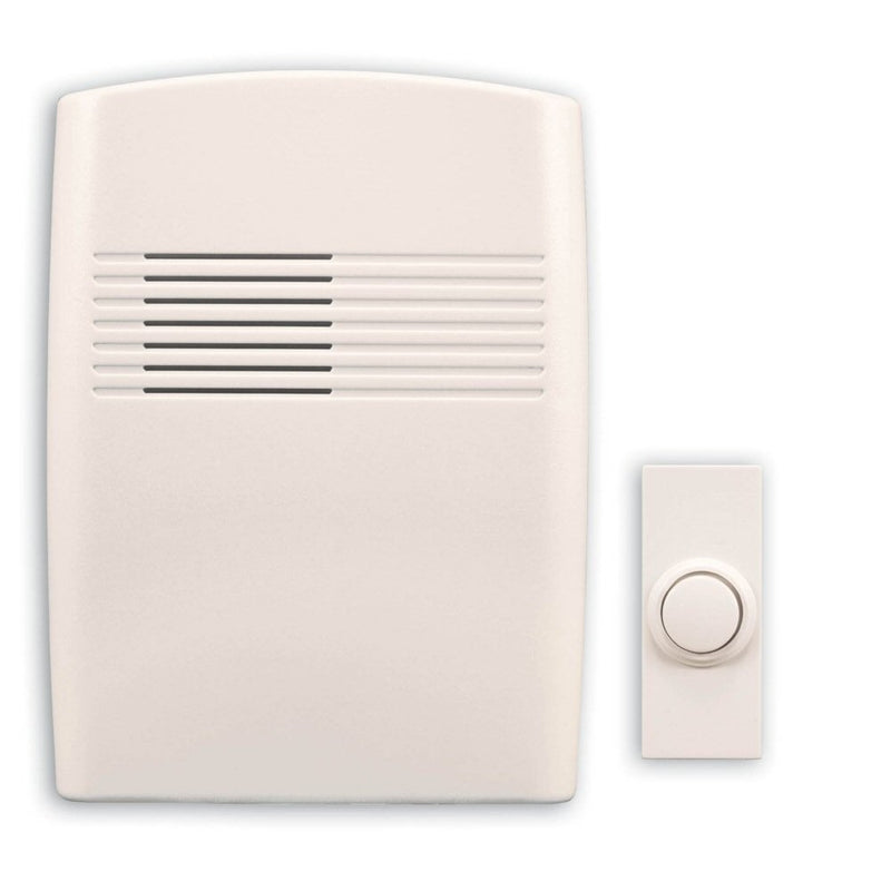 Heath/Zenith SL-7753-02 Wireless Battery-Operated Door Chime with Plastic Chime Cover, Off-White