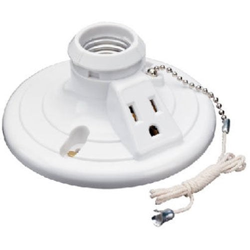 Legrand - Pass & Seymour S865WCC18 Plastic Ceiling Lamp Holder 250-volt 250Watt Easy Install, White