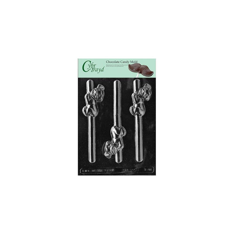 Cybrtrayd Life of the Party K091 Puppy Dog Pretzel Pop Chocolate Candy Mold in Sealed Protective Poly Bag Imprinted with Copyrighted Cybrtrayd Molding Instructions