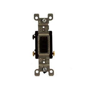 Leviton 1453-CP 15 Amp, 120 Volt, Toggle Framed 3-Way AC Quiet Switch, Residential Grade, Non-Grounding, Quickwire Push-In & Side Wired, Brown