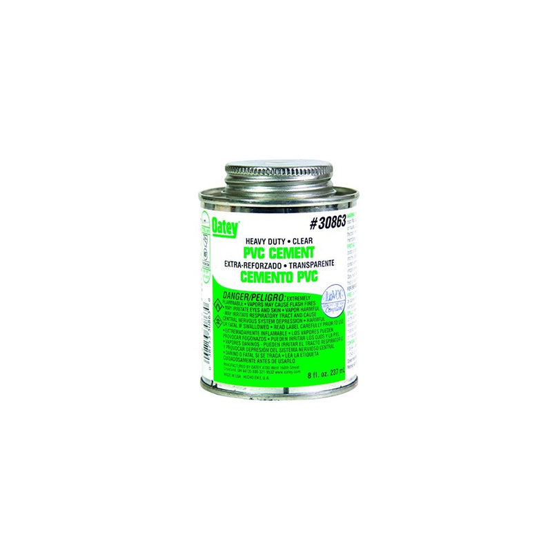 Oatey 30863 PVC Heavy Duty Cement, Clear, 8-Ounce