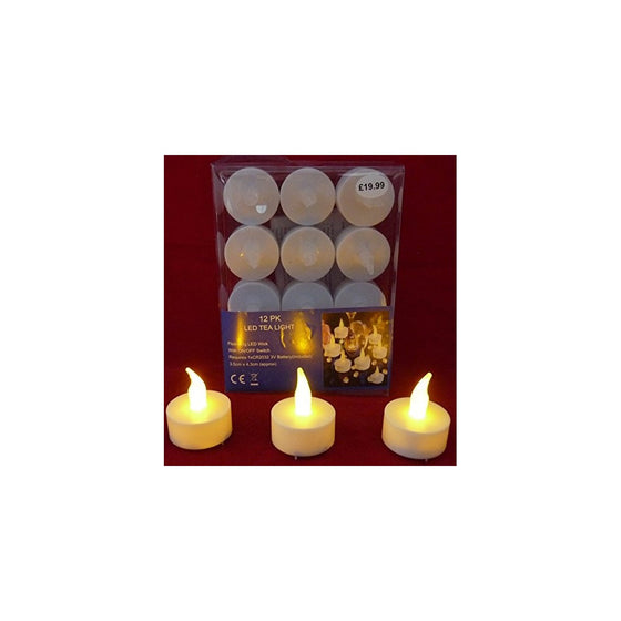 Creative Co-op 12 Battery Operated LED Tealight Candles Flameless Heatless Faux Wedding Holiday Christmas Thanksgiving Party Light