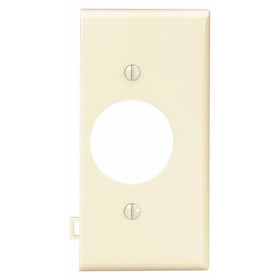 Leviton PSE7-I 1-Gang Single 1.406 Inch Hole Device Receptacle Wallplate, Sectional, Thermoplastic Nylon, Device Mount, End Panel, Ivory