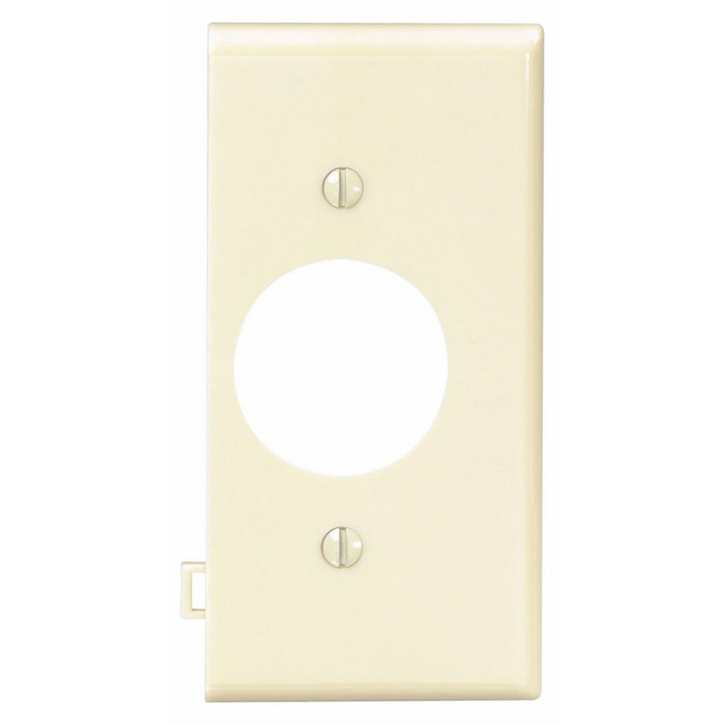 Leviton PSE7-I 1-Gang Single 1.406 Inch Hole Device Receptacle Wallplate, Sectional, Thermoplastic Nylon, Device Mount, End Panel, Ivory
