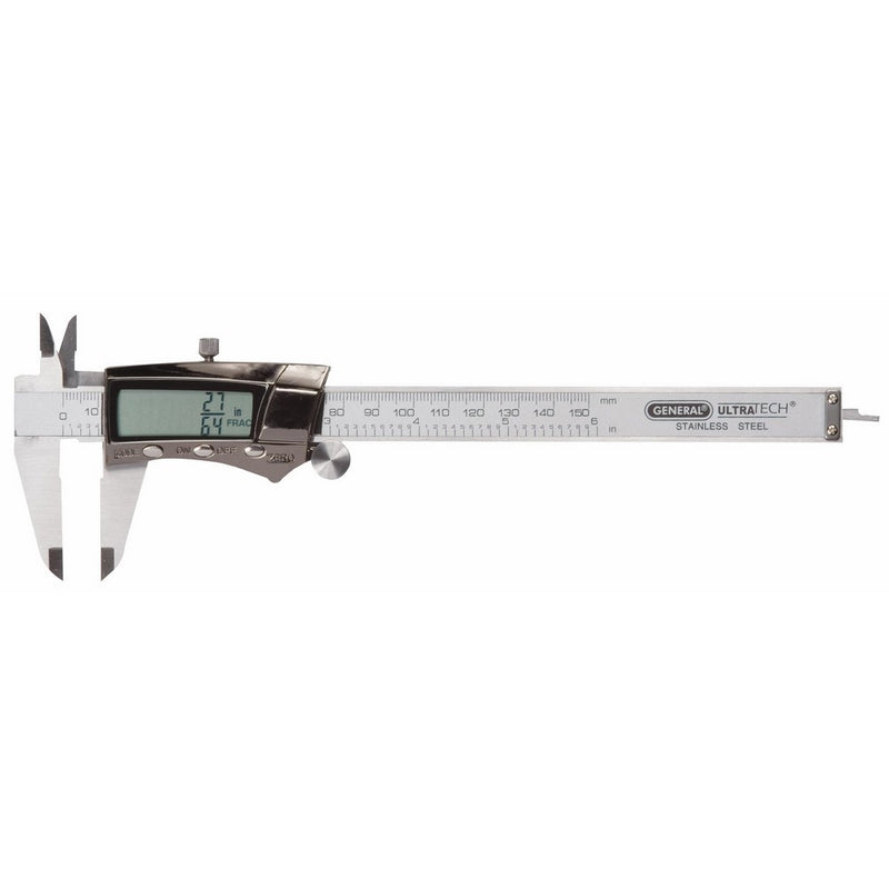 General Tools 147 Digital Fractional Caliper with Extra-Large LCD Screen, 3 Mode Display, 6-Inches
