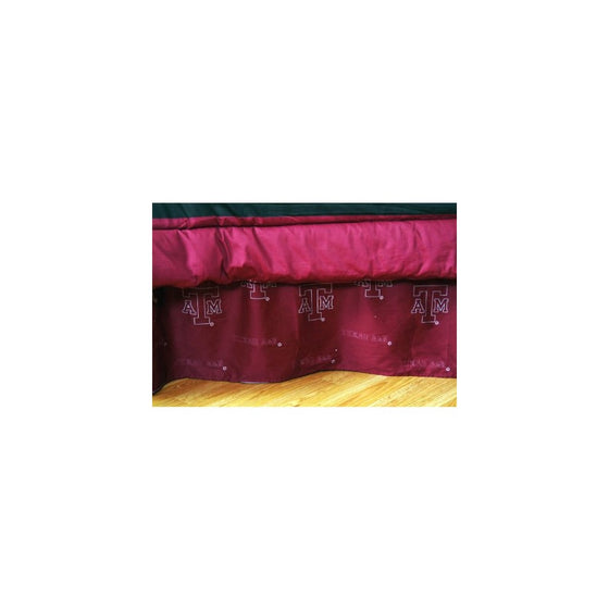 College Covers Texas A&M Aggies Printed Dust Fashions Ruffle - Queen