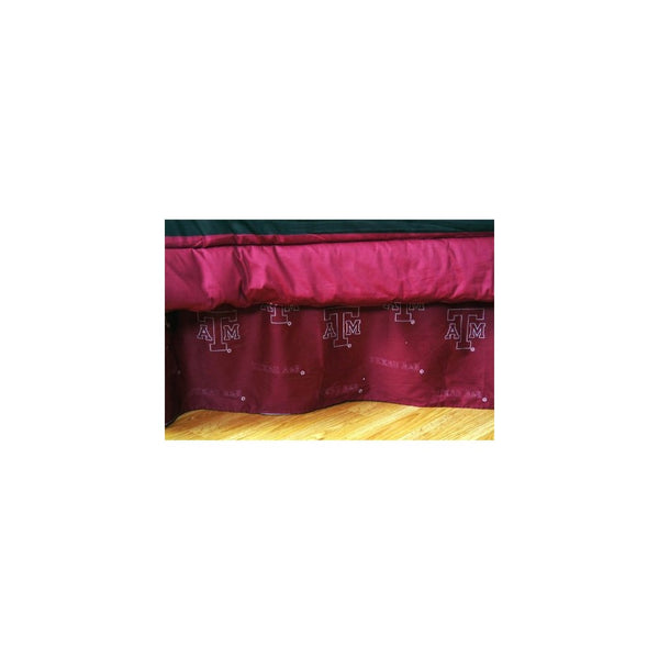 College Covers Texas A&M Aggies Printed Dust Fashions Ruffle - Queen