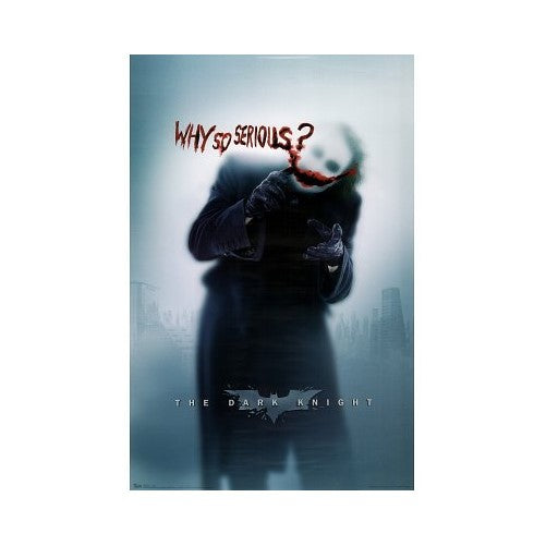 Batman: the Dark Knight Movie: Joker (Heath Ledger) 'Why So Serious' Wall Poster (Rolled) 24" x 36"