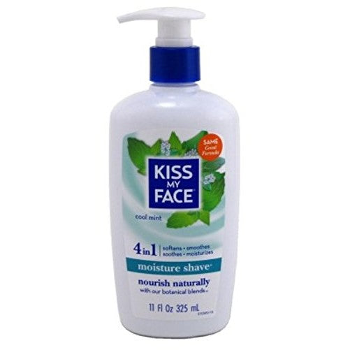 Kiss My Face 4-in-1 Moisture Shave, Cool Mint 11 oz ( Pack of 6)