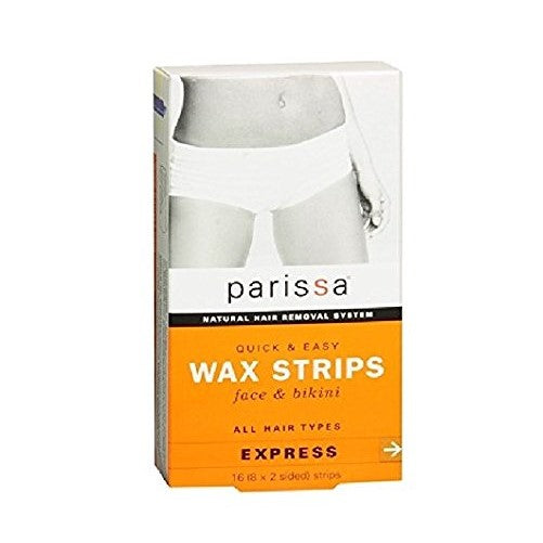 Parissa Quick and Easy Wax Strips Face and Bikini 16 Strips (Pack of 2)