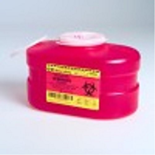 B-D Multi-Use One-Piece Sharps Containers - Regular Funnel Vented Cap, 3.3 Quart - Model 305488