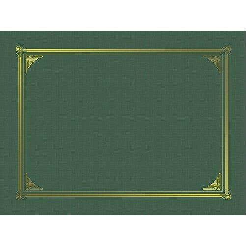 Geographics Green Classic Linen Document Covers, 9.75 x 12.5 Inches, Green Gold Foil, 6 Pack (47399)