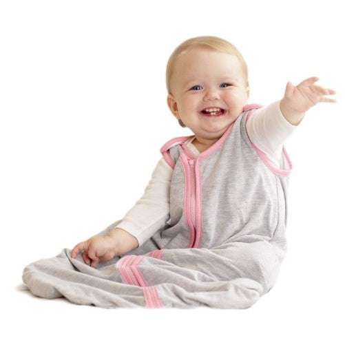 Baby Deedee Sleep Nest Lite Baby Sleeping Bag, Heather Gray Bubble Gum, Medium (6-18 Months)