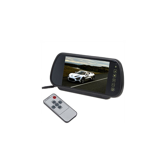 7 Inch 16:9 TFT LCD Widescreen Car Rearview Monitor Mirror with Touch Button, 480(W)x 234(H) Screen Resolution, Car /Automobile Rear View Mirror Display Monitor Support Two Ways Of Video Output, V1/V2 Selecting