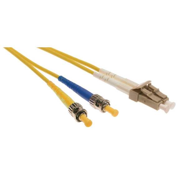 Shaxon FCSTLCS01M-B, ST to LC Duplex Single Mode 8.3/125 Fiber Optic Patch Cord - Yellow PVC Zip Cord, 3 Meters