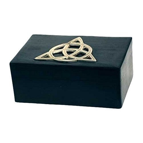 New Age Smudges & Herbs Triquetra Wooden Box, 4"W x 6" L