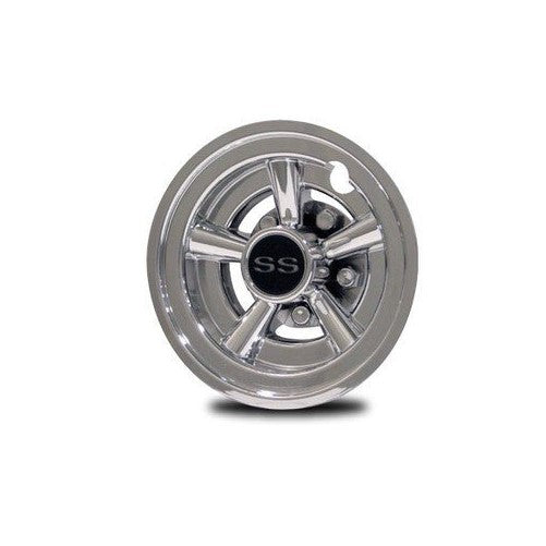 EZGO CLUB CAR YAMAHA GOLF CART SS CHROME 8" WHEEL COVERS.SET OF 4.