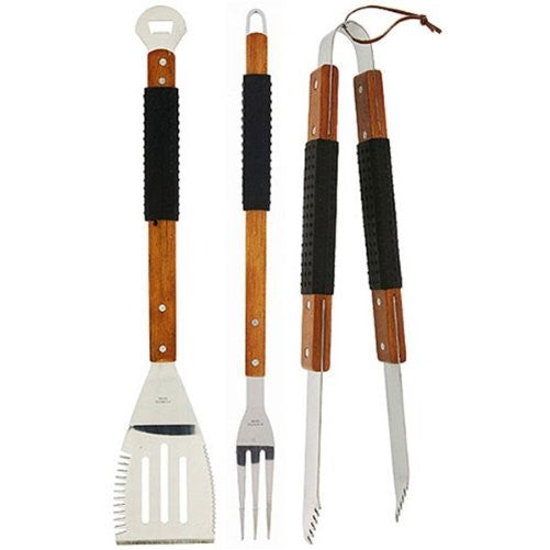 Mr. Bar-B-Q 02163XNST 3 Piece Finger Grip Tool Set, Brown