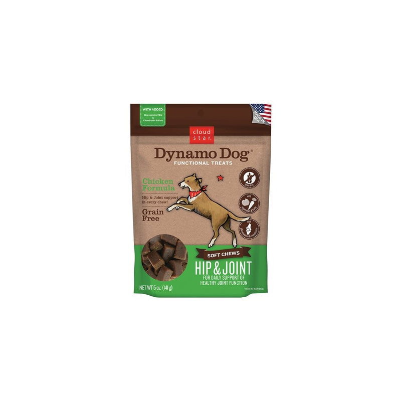Cloud Star Dynamo Dog Hip and Joint Functional Treat Pouches, Chicken, 5-Ounce