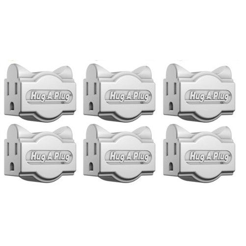 Hug-A-Plug Dual Outlet Wall Adapter, 6 Pack White