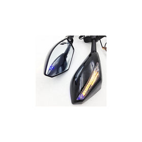 Motorcycle Blue Led Turn Signal Mirror For Honda Cbr 125R 150R Suzuki Sv650S Katana Tl1000R