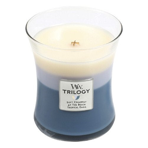 WoodWick Beachfront Cottage Trilogy Jar Candle, Medium