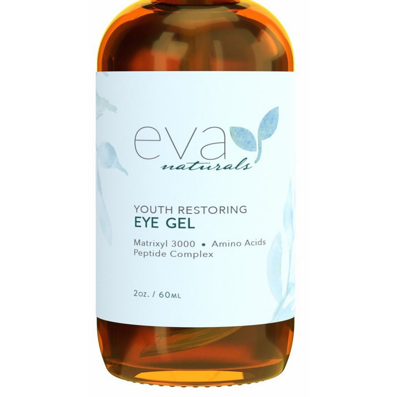 Eye Gel - Larger Size 2 oz Bottle - Best Firming Eye Cream Treatment for Dark Circles, Puffy Eyes, Crow's Feet, Fine Lines & Under Eye Wrinkles by Eva Naturals