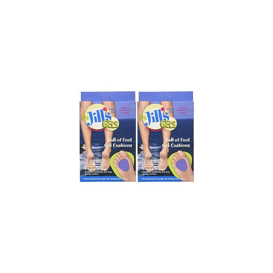 Dr. Jills Gel Ball of Foot Cushions (Self-Sticking and Re-Usable) (Pack of 2)