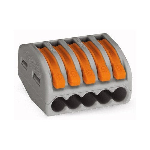 Wago 222-415 LEVER-NUTS 5 Conductor Compact Connectors 80 Pack