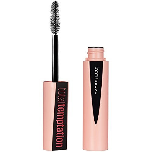 Maybelline Makeup Total Temptation Washable Mascara, Blackest Black Volumizing Mascara, 0.27 fl oz