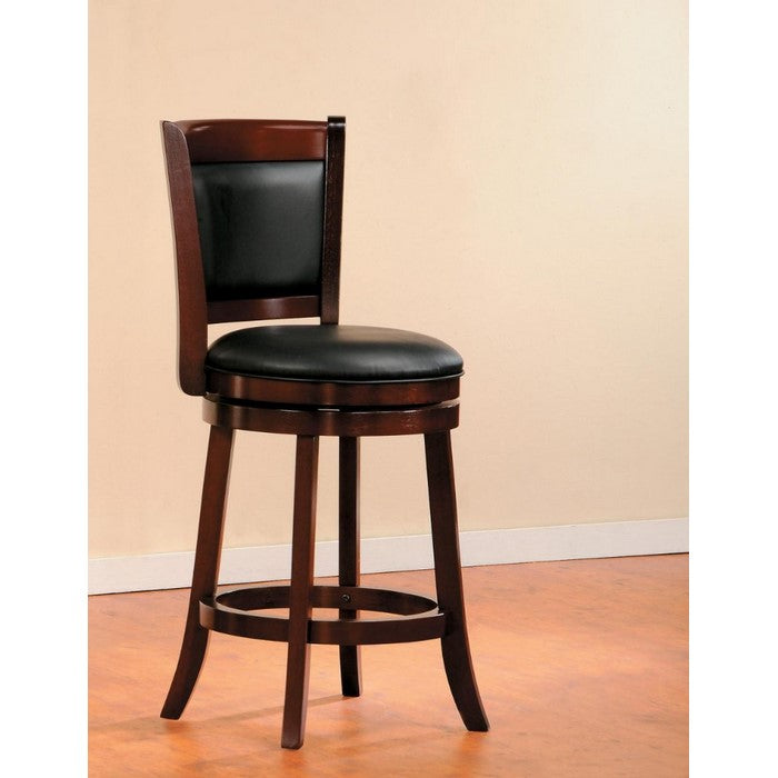 Wooden Counter Height Chair In Cherry Brown