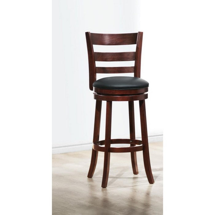 Wooden Pub Chair With Slatted Back In Cherry Brown