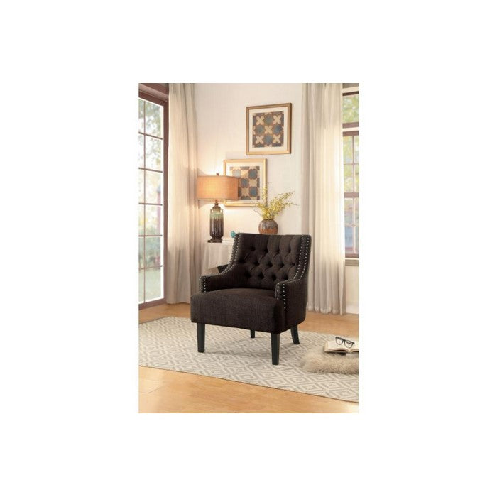 Accent Chair With Nail Head Detail In Brown