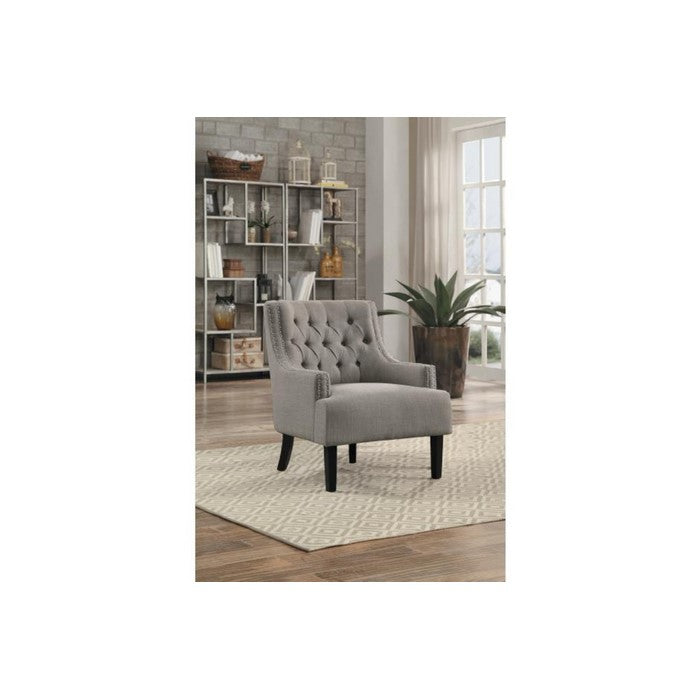 Accent Chair With Fabric Upholstery In Taupe Gray
