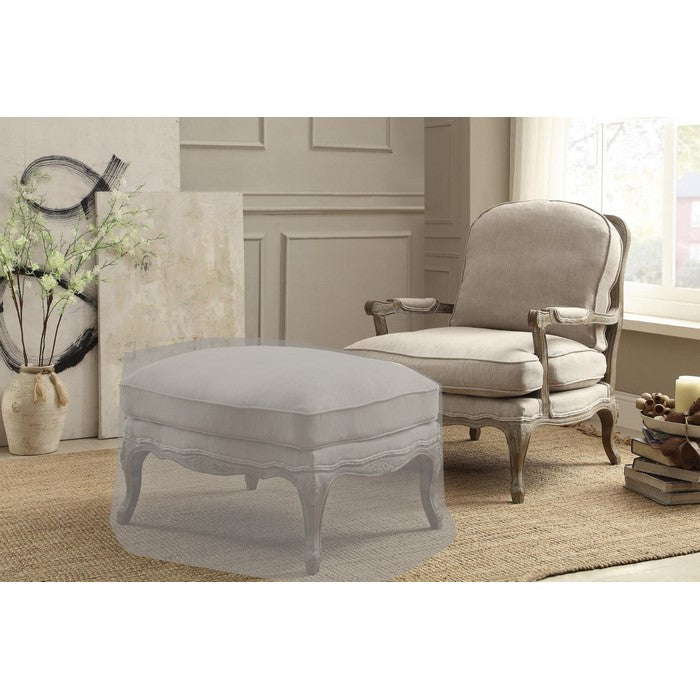 Wooden Accent Chair With Reversible Cushion Seat In Beige