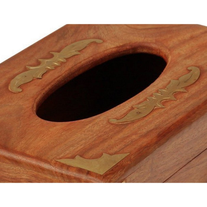 Benzara Handmade Wooden Tissue Box Cover/Napkin Holder/Paper Dispenser, Brown