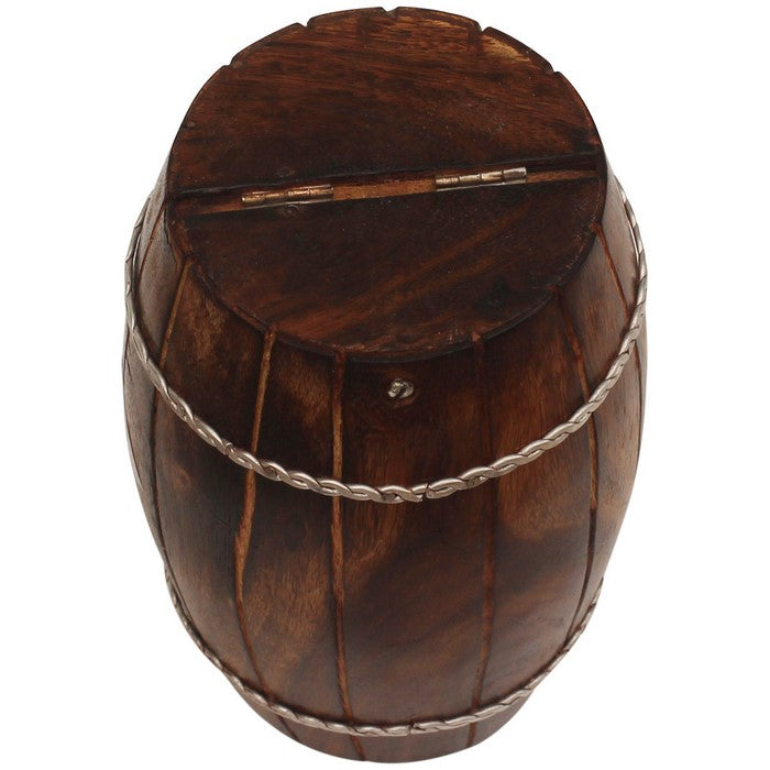 Benzara Antique Wooden Piggy Coin Bank for kids and adults, Brown