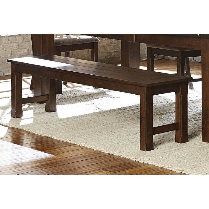 Wooden Dining Side Bench, Burnished Brown