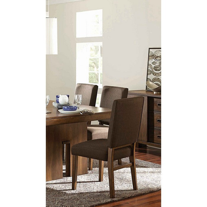 Wood & Fabric Dining Side Chair With Comfortable Padding, Set Of 2