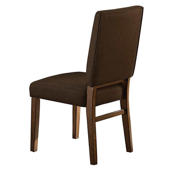 Wood & Fabric Dining Side Chair With Comfortable Padding, Set Of 2
