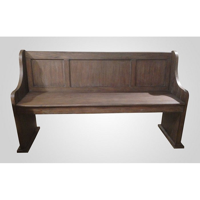 Distressed Wire Brushed Wooden Bench, Brown