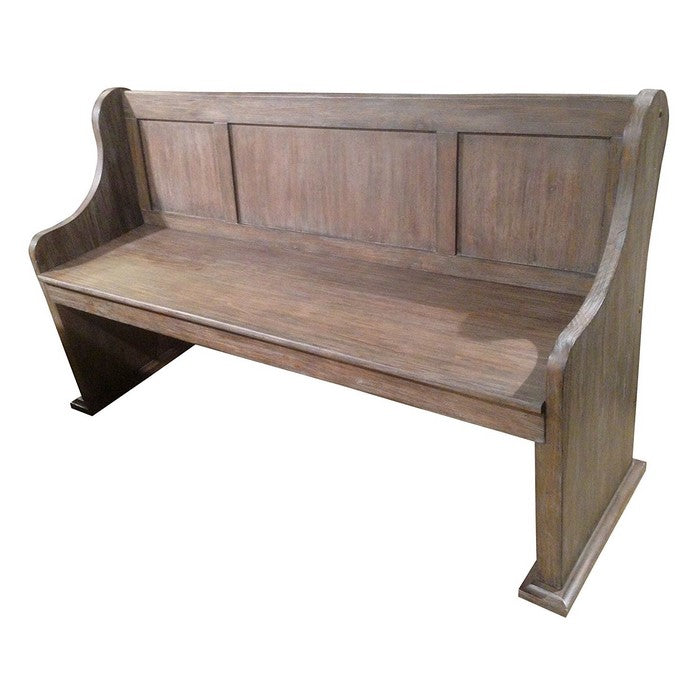 Distressed Wire Brushed Wooden Bench, Brown