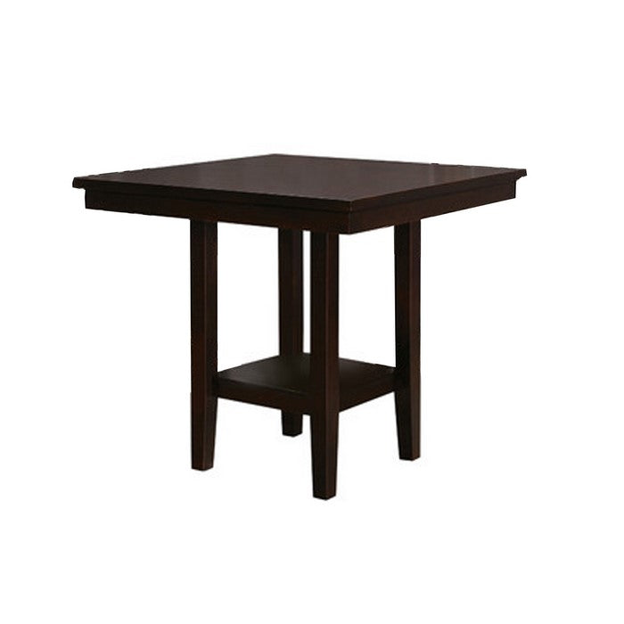 Wooden Square Shaped Counter Height Table, Espresso Brown