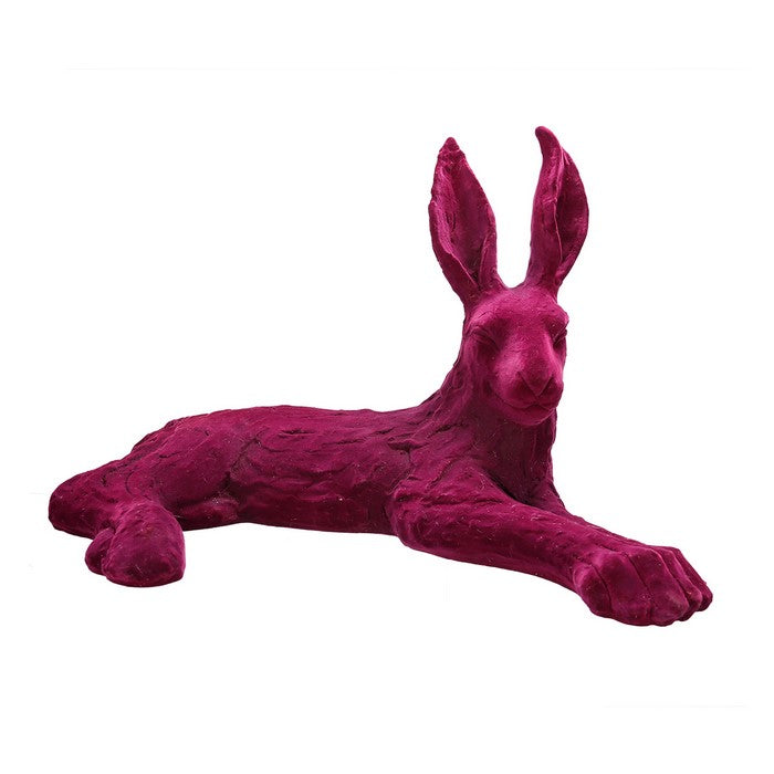 12.6 Inches Polyresin Wild Hare Sculpture, Purple