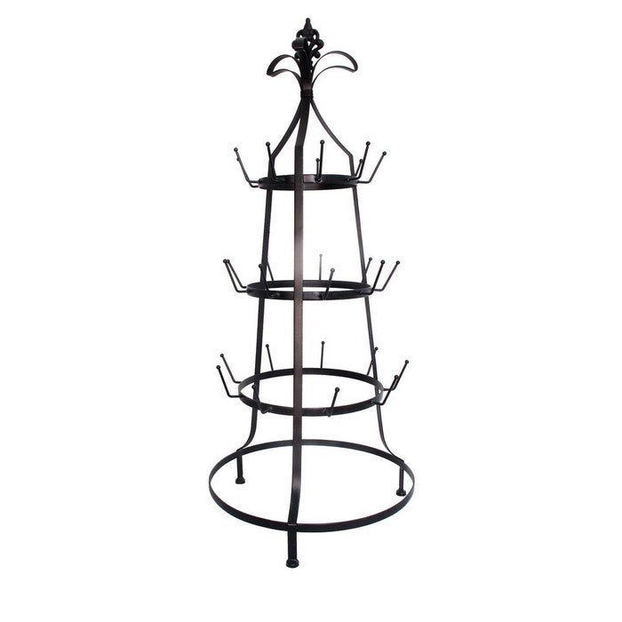 Three-Tier Metal  Cup Rack, Black