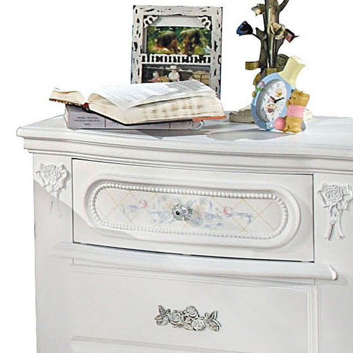 Wooden Nightstand With 3 Storage Drawer, White